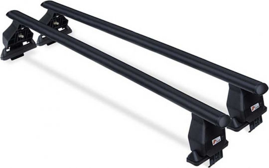 Menabo Car Roof Bars Metallic 112cm for Renault Twingo 3D Set with Roof Rack Legs Black