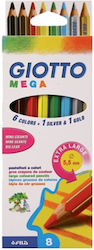 Giotto Mega Maxi Coloured Pencils Set 8pcs