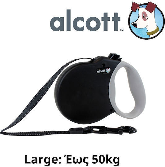 Alcott Foldable Dog Leash/Lead Strap Adventure Large 5μ. up to 50kg Black in Black color 5m up to 50kg