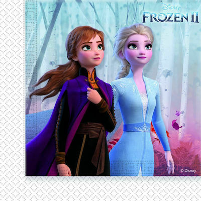 Χαρτοπετσέτες Frozen II 16.5x16.5cm Πολύχρωμες 16.5x16.5εκ. 16τμχ