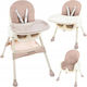 Kruzzel Highchair 3 in 1 with Metal Frame & Leatherette Seat Pink