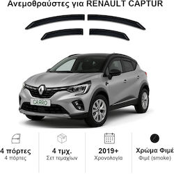 Heko Σετ Ανεμοθραύστες Μπροστινοί και Πίσω Σκούρο Φιμέ για Renault Captur 4τμχ 27013