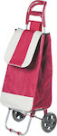 Fabric Shopping Trolley Foldable Burgundy