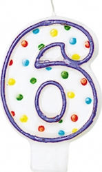 Amscan Birthday Candle Number "6" Multicolored 176006