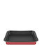 Pal Aluminum Baking Pan with Non-Stick Interior Coating Red