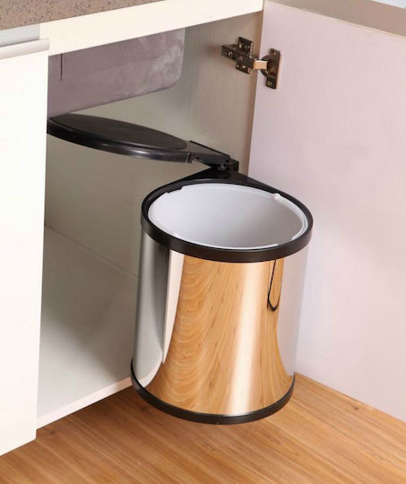 Starax S-2251 Waste Bin Waste made of Stainless Steel for Cabinet Silver 13lt 1pcs