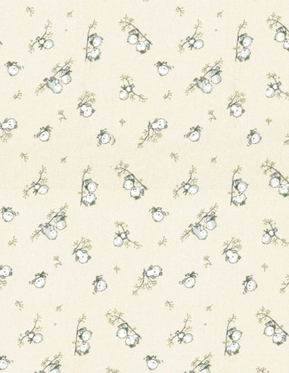 Dimcol Birds Flanell-Kuscheldecke Ecru 80x80cm.