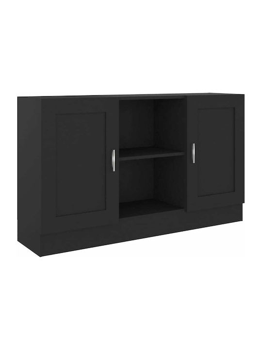 Sideboard Wooden Black Velvet-Black Metal 120x3...