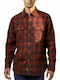 Long-sleeved Flannel Shirt Checked Orange
