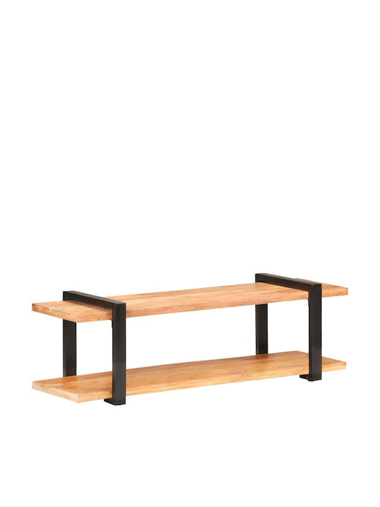 TV Stand from Metal & Solid Wood Acacia L130xW40xH40cm