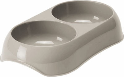 Moderna Gusto Plastic Bowls Dog Food & Water Gray with Base 2x200ml