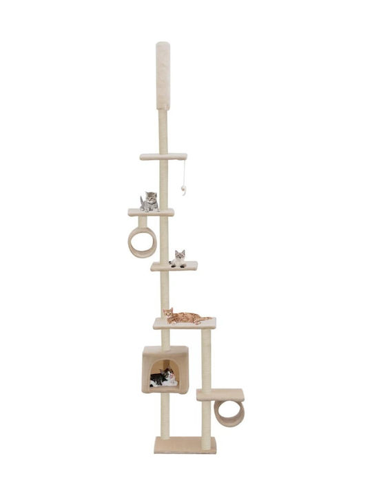 vidaXL Scratching Post Cat Trees Beige Ceiling 70x58x260cm