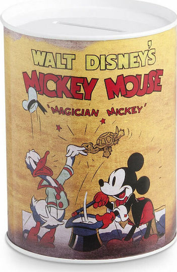 Taufgeschenk mit Spardose Magician Mickey aus Metall 1cm
