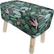 Stool For Living Room Upholstered with Fabric Floral Floral 50x27x37cm