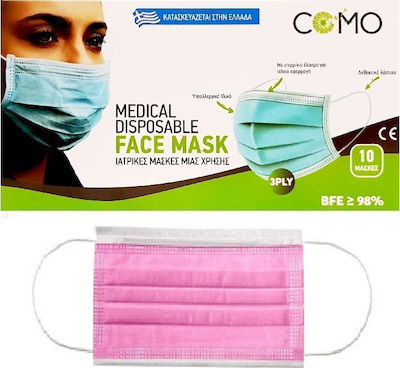 Como Disposable Surgical Mask Type II Pink 10pcs