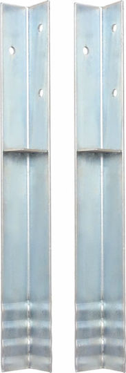 vidaXL Picket for Garden Fencing Supplies Figure C Galvanized 50x5x5cm 2 Pieces Silver