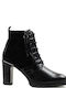 Hispanitas Leather Women's Ankle Boots with High Heel Black