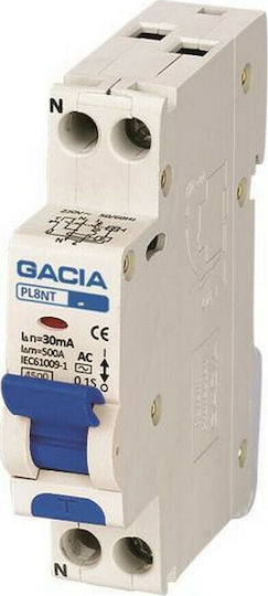 Gacia Phase 1-Pole Earth Leakage Relay 16A 230V 4.5kA 30mA 1P+N Type A