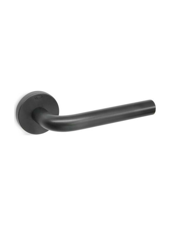 Convex Lever Front Door with Rosette Right 1755 1755roy-r-s19s19 with Rosette Cylinder Black