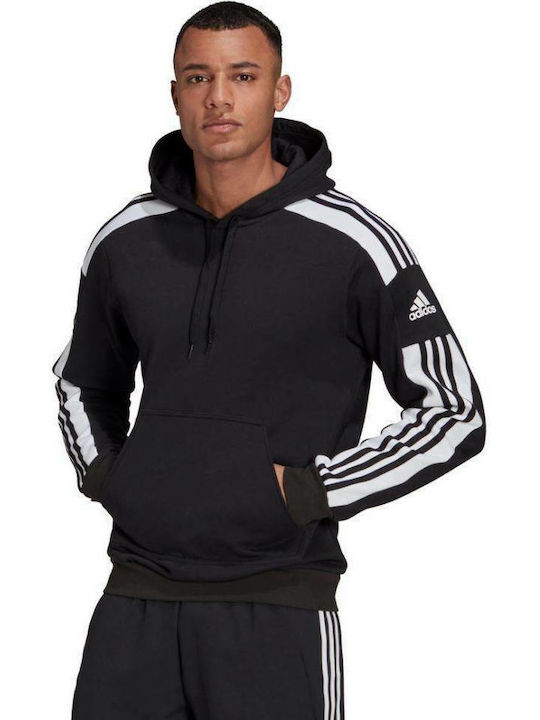 Adidas Squadra 21 Ανδρικό Φούτερ με Κουκούλα και Τσέπες Fleece Μαύρο