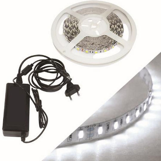 Fos me Waterproof LED Strip 12V Cold White Light 2m with Power Supply