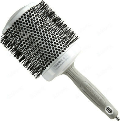 Olivia Garden Ceramic+ Ion Thermal Brush Hair for Straightening White 80mm