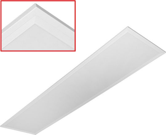 Adeleq Παραλληλόγραμμο Χωνευτό LED Panel 42W με Φυσικό Λευκό Φως 4000K 120x30εκ.