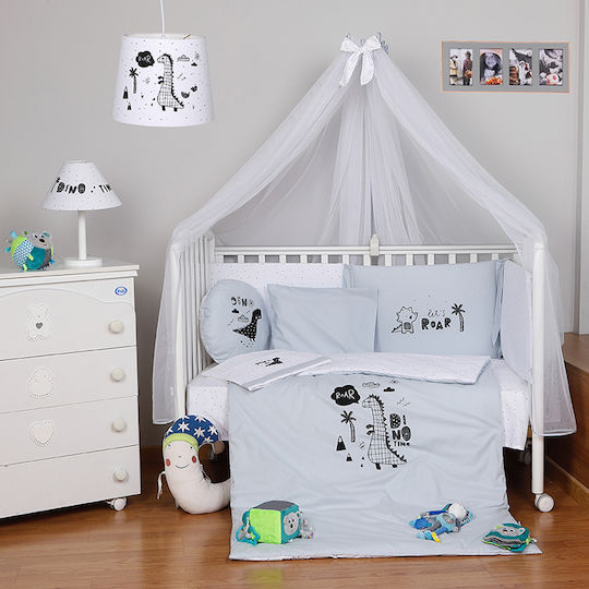 Funna Baby Baby Crib Bedding Set Dino 8pcs Blue