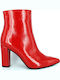 1717 Stiefeletten Damen aus Lackleder Rot