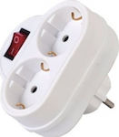 GZB01/02A 2-Outlet T-Shaped Wall Plug White