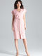 Lenitif L032 Midi Kleid Rosa