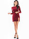 Awama Mini Evening Dress Velvet Red