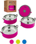 Healthy Human On The Go Pet Bento Stainless Bowls Dog Food & Water Fuchsia 450ml HH-SOB33