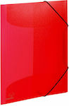 Typotrust Folder Transparent with Button and Ears for Paper A4 Red