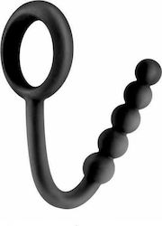 Pipedream Fetish Fantasy Elite Ball Cinch with Anal Bead Cock Ring Schwanz mit Analplug Black