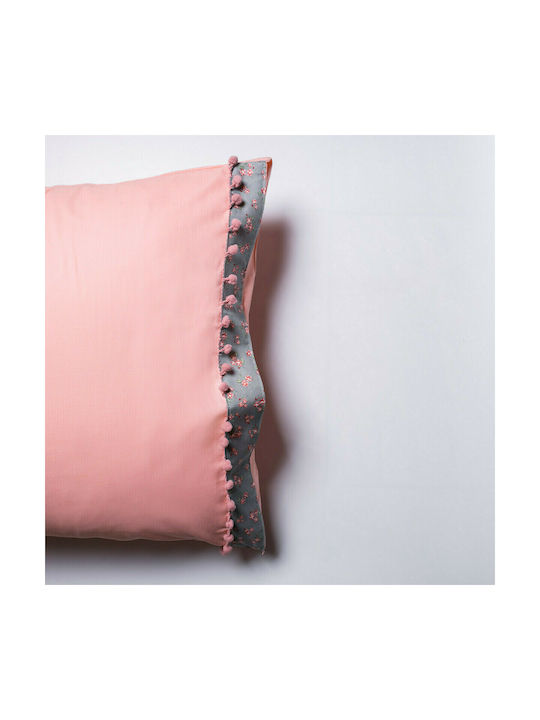 White Fabric Botanical Kissenbezug-Set mit Umschlagumschlag Rosa 50x70cm.