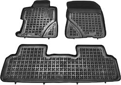 Rezaw Plast Set of Front and Rear Mats Tray Type 3pcs from Rubber for Honda Civic Black