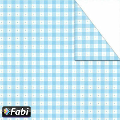 Fabi Cardboard 14560 Double Sided Light Blue Καρό 50x70cm