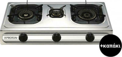 Proton SS04 Liquid Gas Countertop Triple Burner Inox