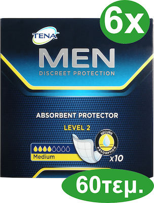 Tena Men Absorbent Protector Level 2 Ανδρικές Σερβιέτες Ακράτειας Κανονικής Ροής 4 Σταγόνες 60τμχ