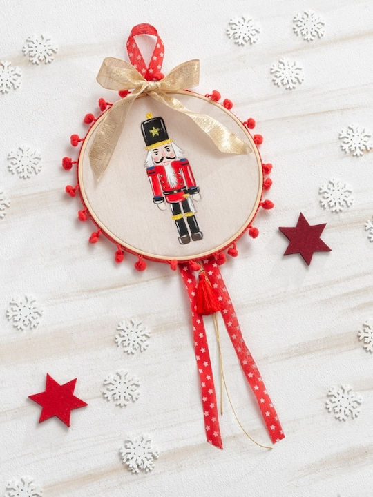 Παρίσης Christmas Wooden Nutcracker Ornament Red