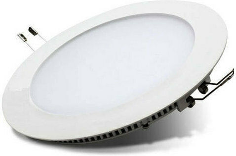 Atman Στρογγυλό Χωνευτό LED Panel 18W με Φυσικό Λευκό Φως 4000K 22εκ.