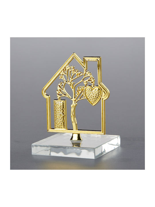 Μπομπονιέρα σπιτάκι με δέντρο ζωής Wedding Gallery Gold/Transparent