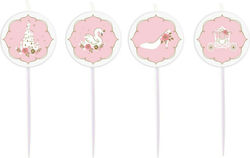 Amscan Birthday Candle in Pink Color 4pcs 9906326
