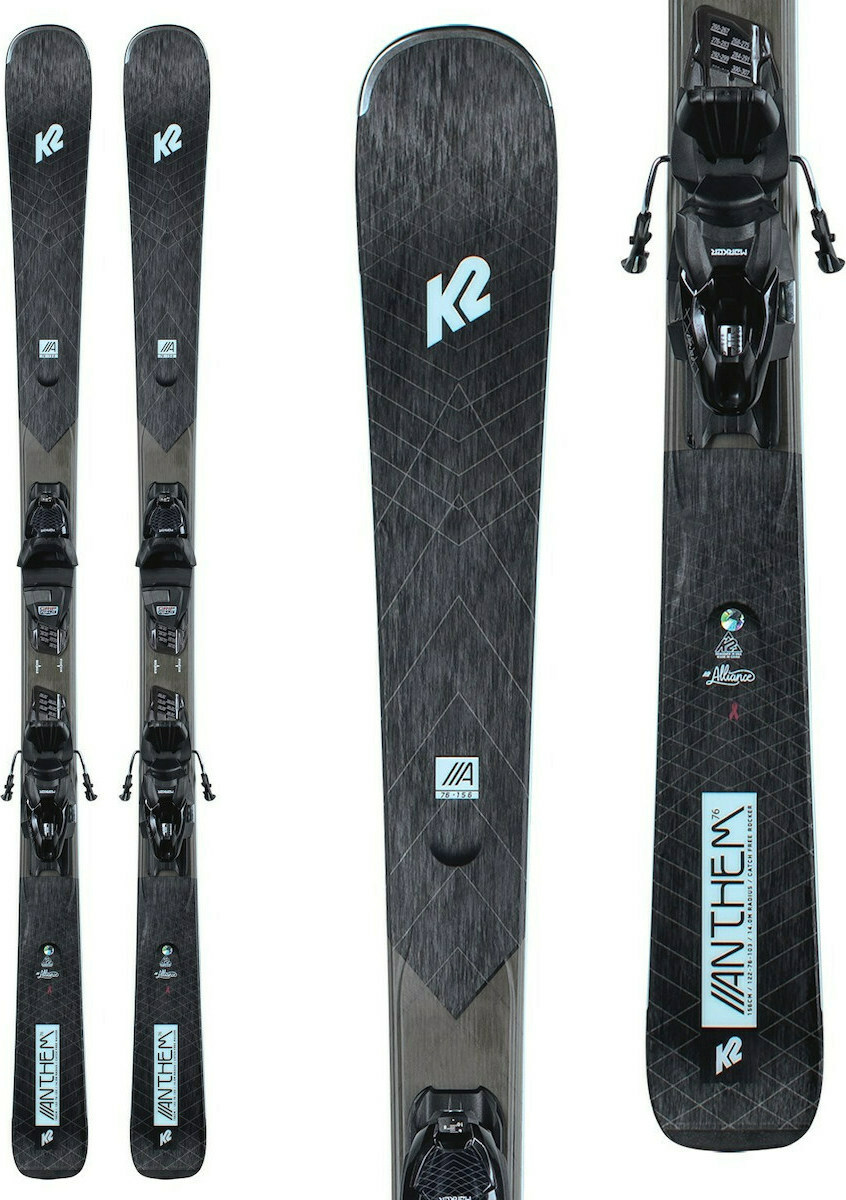 k2 anthem 76 skis K2 Anthem 76 Women's Skis with Bindings for Marker ERP 10 Gray