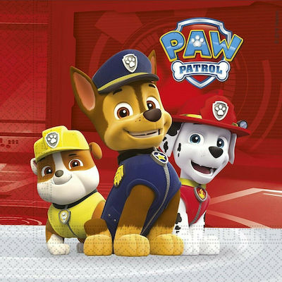 Χαρτοπετσέτες Paw Patrol Servietten 33x33cm Rote 33x33cm. 20Stück