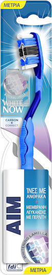 AIM Weiße Now Carbon + Correct Manuelle Zahnbürste Mittel Blaue