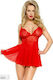Demoniq Constance Σετ Sexy Babydoll Red