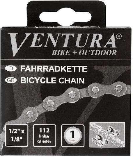 Ventura 1/2x1/8 112 Links Bicycle Chain 112L Silver