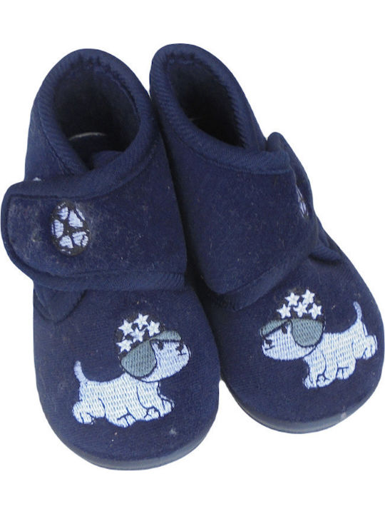 CLOSED CHILDREN'S SLIPPERS DOGGY BLUE